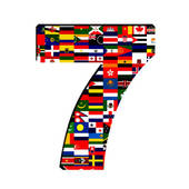 Flag In Number 7   Clipart Graphic