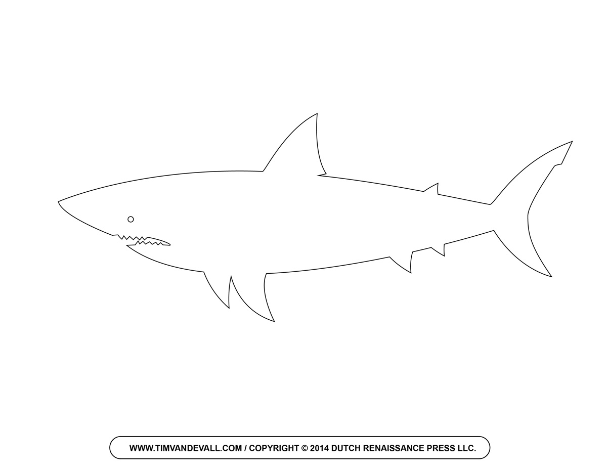 Free Cartoon Shark Clipart Shark Outline And Shark Silhouette