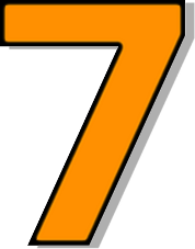Number 7 Orange    Signs Symbol Alphabets Numbers Outlined Numbers    