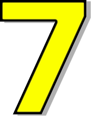 Number 7 Yellow    Signs Symbol Alphabets Numbers Outlined Numbers