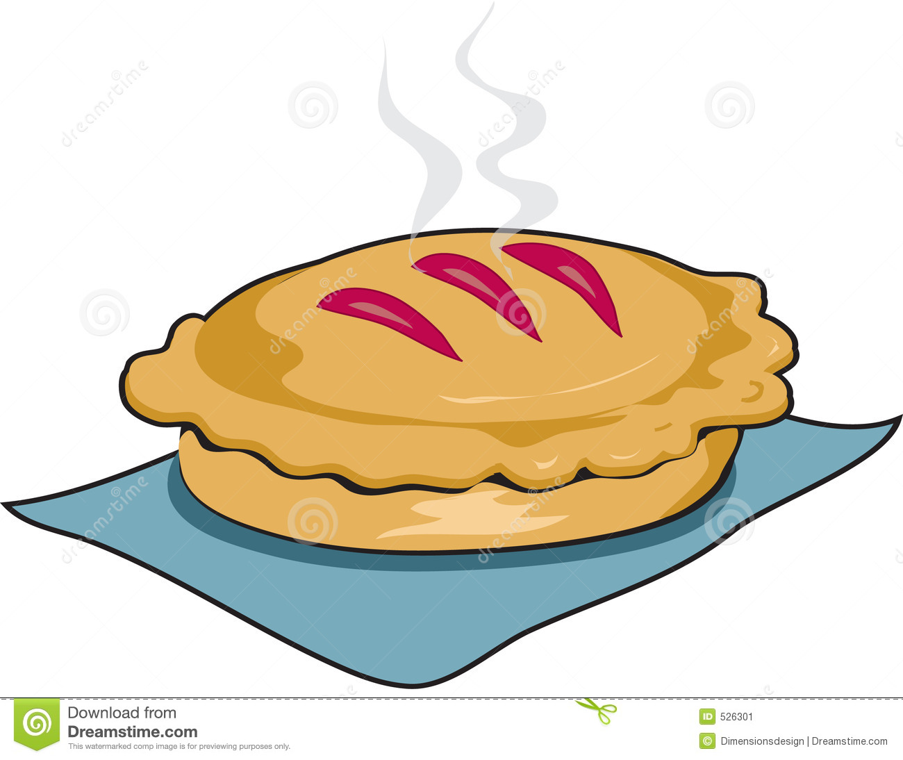 Pie Clip Art Fresh Baked Pie With Outline Stock Image Image