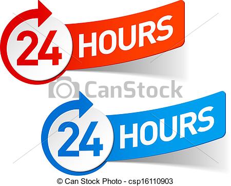Vector Clipart Of 24 Hours Symbol   24 Hours Csp16110903   Search Clip