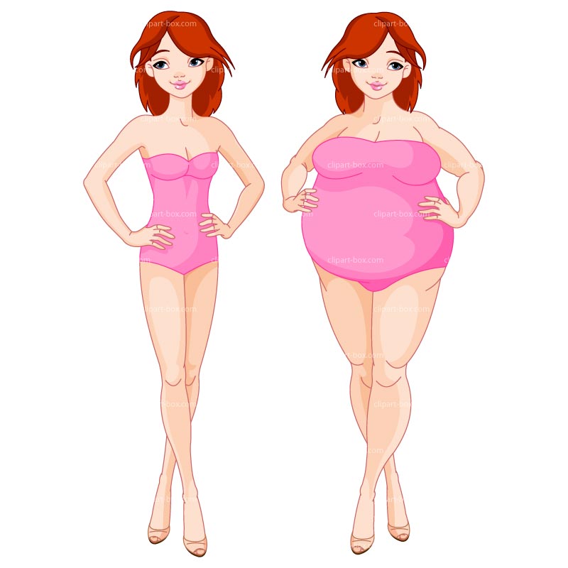 Clipart Thin And Fat Girls   Royalty Free Vector Design