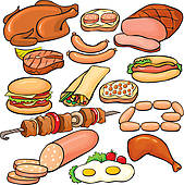Meat Products Icon Set   Royalty Free Clip Art