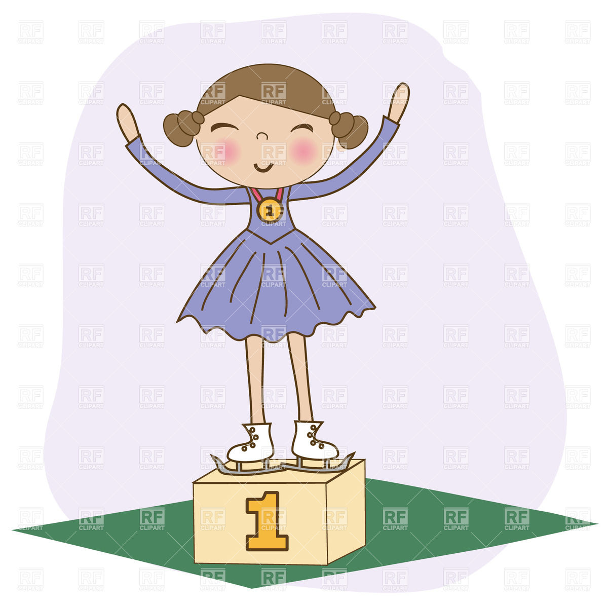 On Winner Podium   Won 1st Download Royalty Free Vector Clipart  Eps
