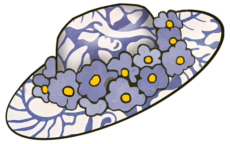 Artbyjean   Easter Clip Art  Easter Bonnets In Wedgewood Blue Floral