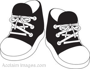 Clipart Illustration Of A Pair Of Black Child S Tennis Shoes