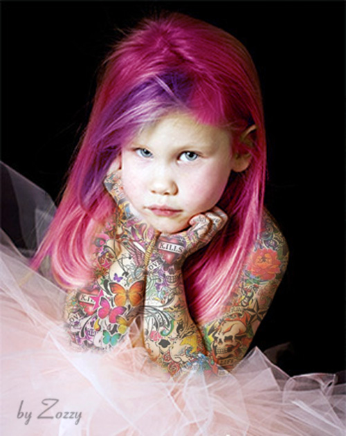 Cute Girl Tattoed By Zozzy Evil   Free Images At Clker Com   Vector