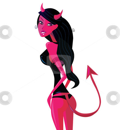 Devil Pinup Girl Stock Vector Clipart Bad Bad Girl Devil Evil Girl