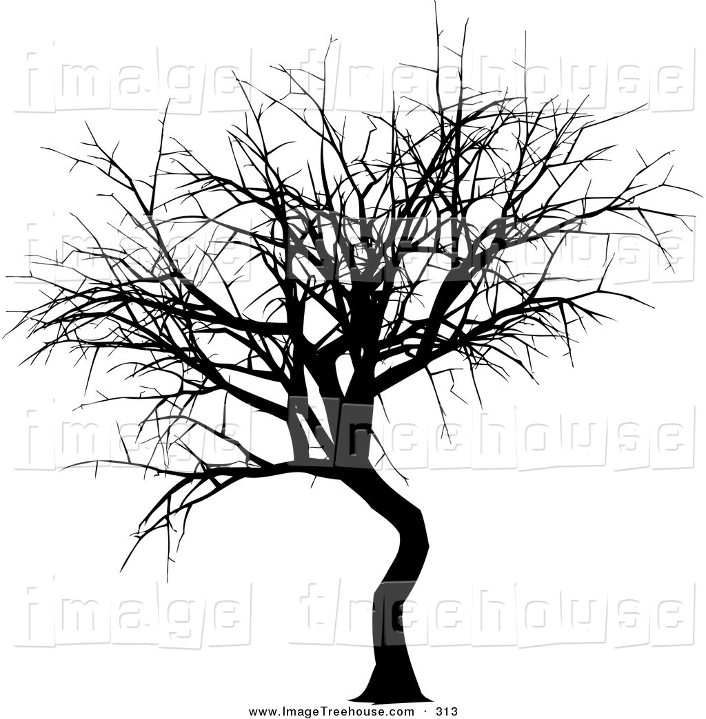 Winter Tree Clip Art Black And White Clipart Of A Black Silhouetted