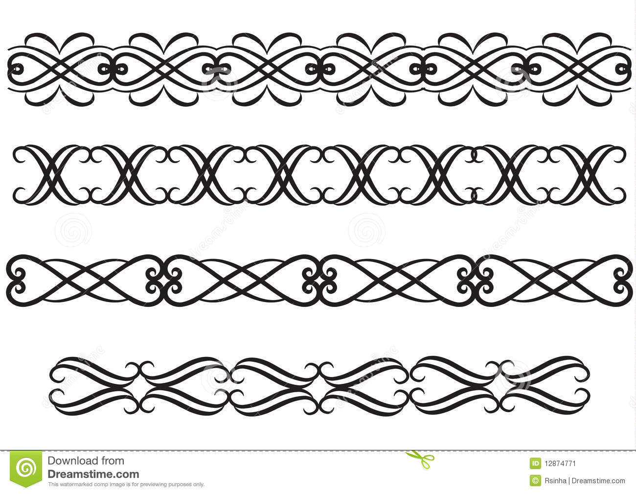 Elegant Victorian Style Rule Lines Or Borders Eps8 File Included