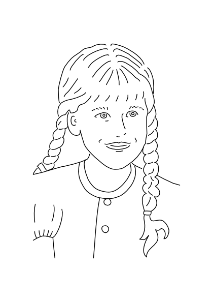 Girl With Braided Hair Outline Clip Art At Clker Com   Vector Clip Art