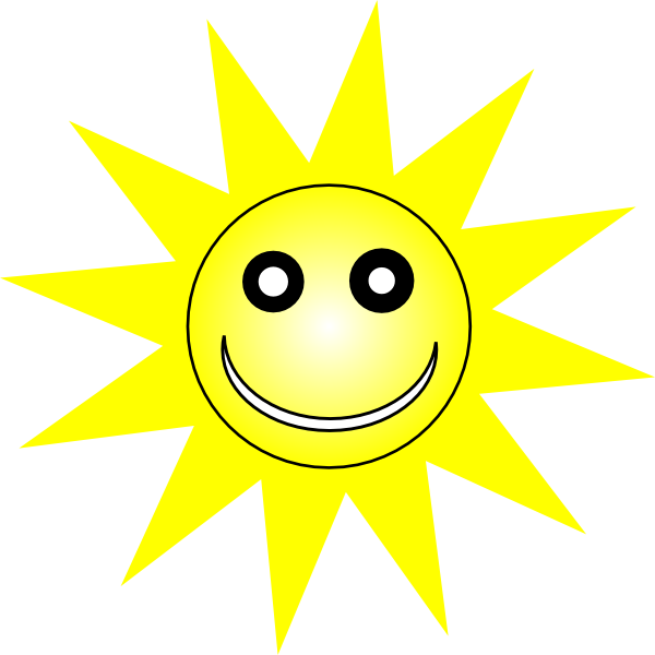 Smiley Happy Yellow Sun Clip Art At Clker Com   Vector Clip Art Online