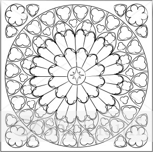 Black And White Rose Window   Sanctuary Clipart