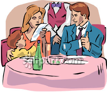 Family Eating Restaurant Clipart