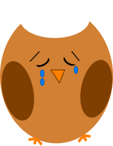 Sad Owl Brown Clip Art At Clker Com   Vector Clip Art Online Royalty