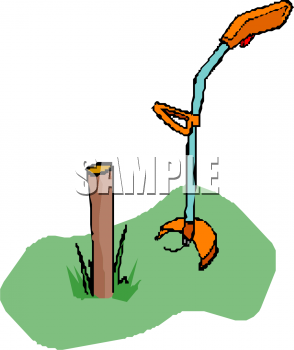 Clipart Picture Of A Weed Eater Cutting Grass