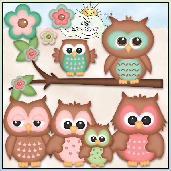 Mother And Baby Owl Clip Art Cute Owls 2   Ne Kristi W