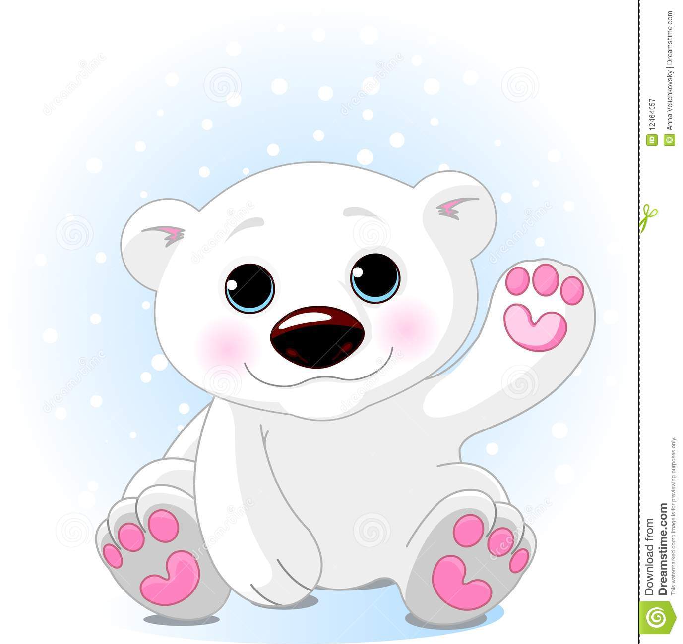 Vector Illustration Of A Cute Polar Bear  Bear And Background Are On