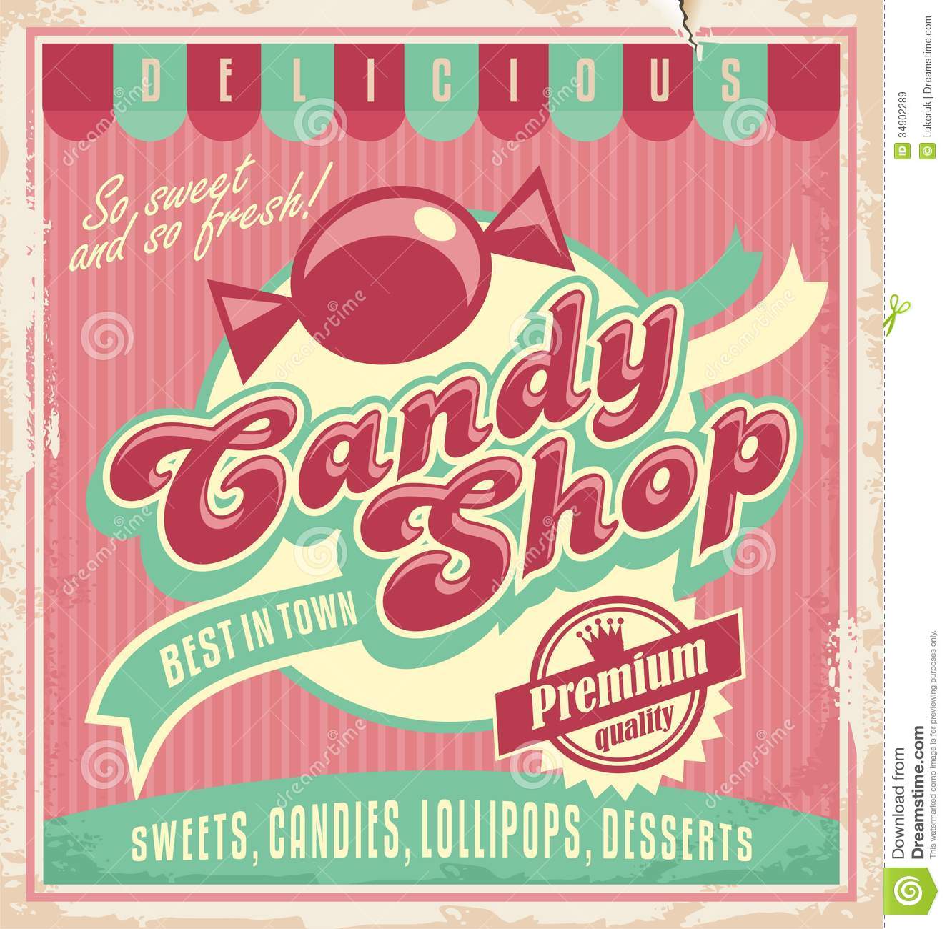 Vintage Store Signs Clipart Vintage Poster Template For