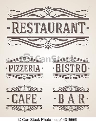 Vintage Store Signs Clipart Vintage Restaurant And Cafe