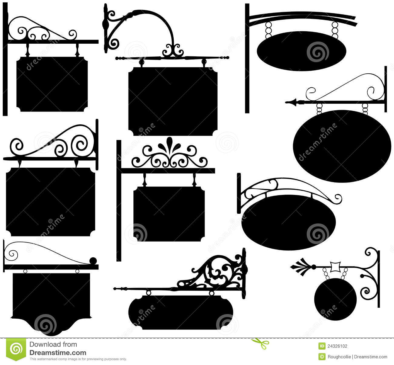 Vintage Store Signs Clipart Wrought Iron Signs Vintage
