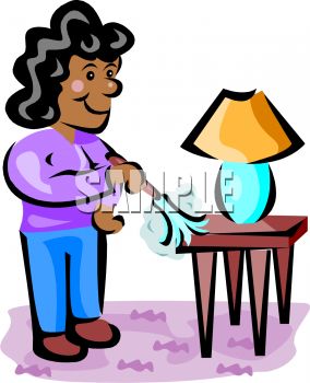 African American Woman Dusting A Table   Royalty Free Clipart Picture