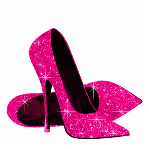 Elegant Hot Pink Glitter High Heel Shoes Acrylic Cut Outs   Zazzle
