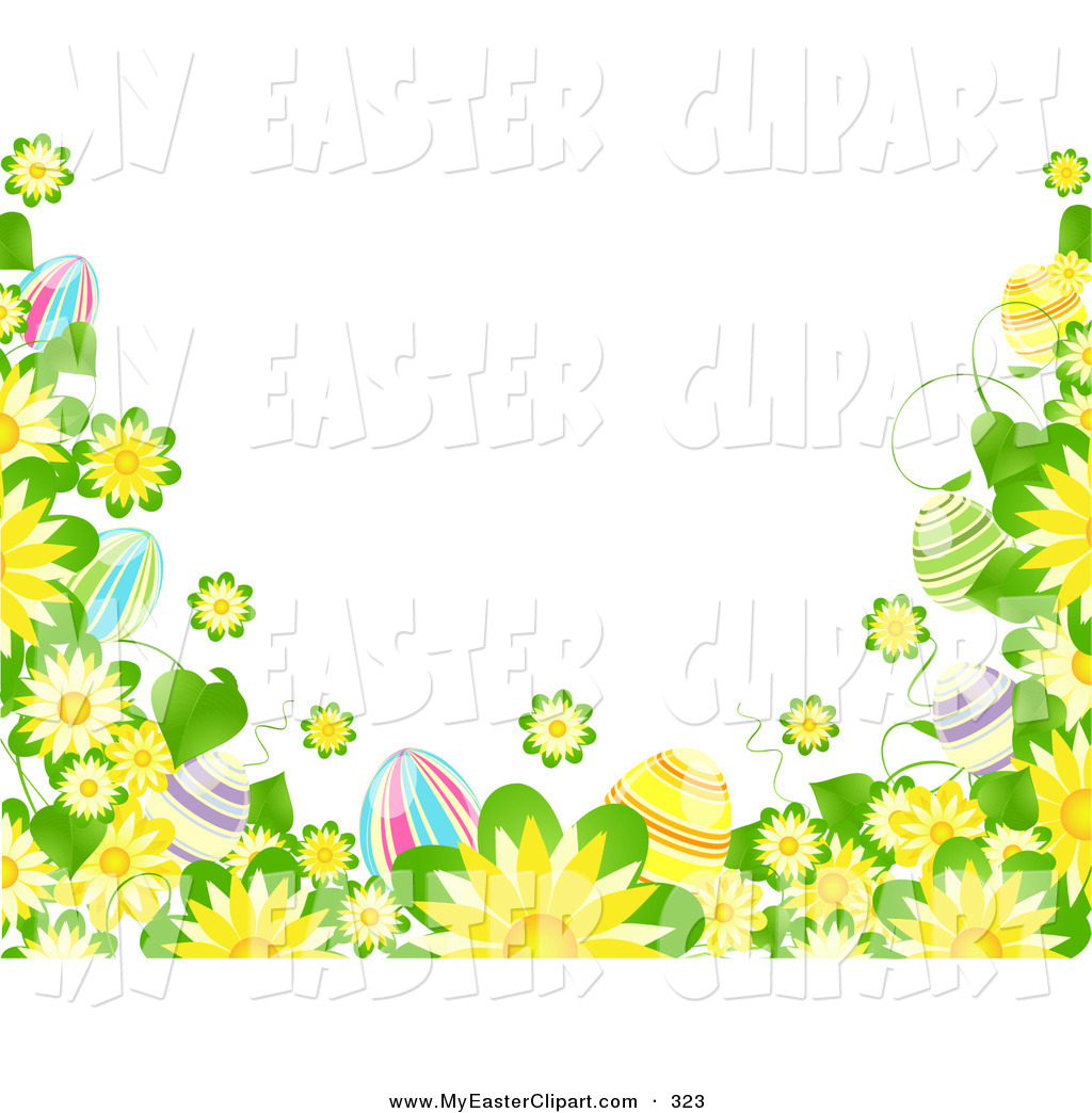 Flowers And Colorful Easter Eggs Easter Clip Art Elaine Barker