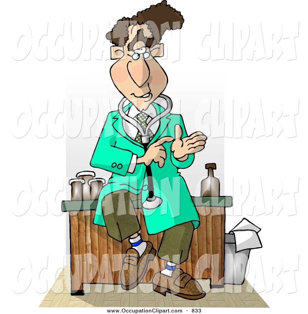 Male Doctor Sitting On His Desk While Talking Curious Medical Doctor
