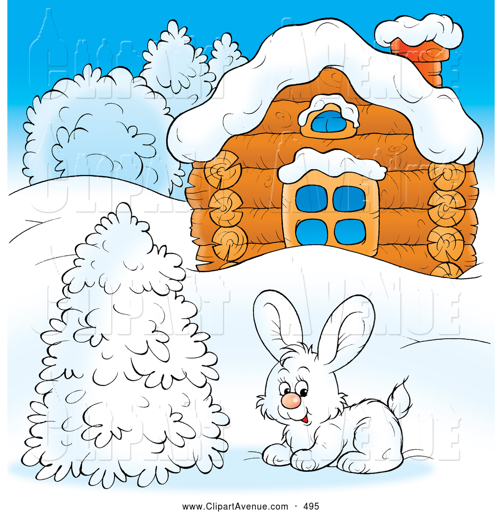 Preview  Avenue Clipart Of A Cold Log Cabin In Winter By Alex Bannykh
