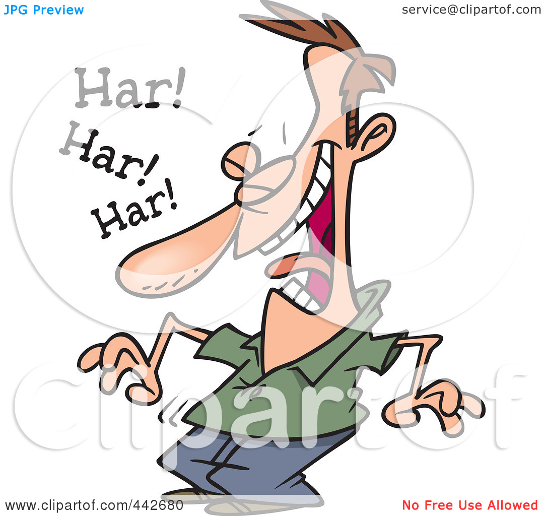 Rf  Clip Art Illustration Of A Cartoon Laughing Guy By Ron Leishman