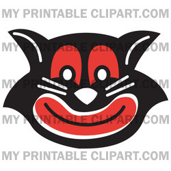 Evil Black Cat With Red Eyes And Mouth Grinning Clipart Illustration