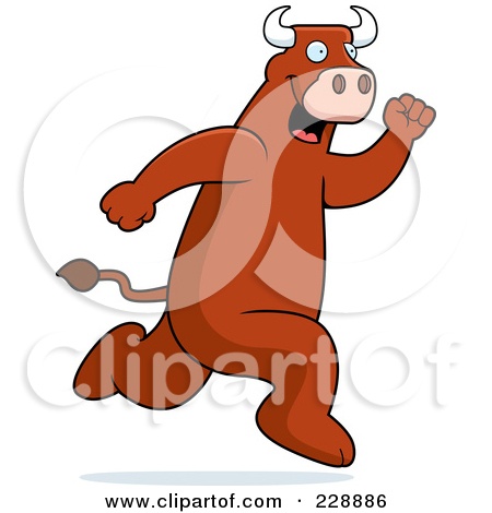 Free  Rf  Clipart Illustration Of A Bull Running By Cory Thoman