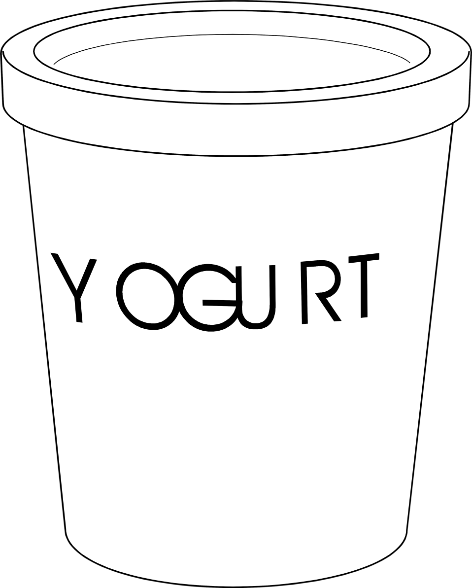 Frozen Yogurt Clipart Black And White Bizof A Yogurt Container