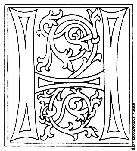 Picture  Clipart  Initial Letter H From Late 15th Century Printed