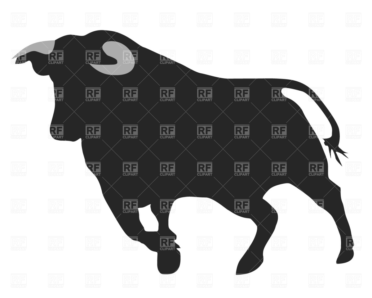 Running Bull Silhouette 354 Download Royalty Free Vector Clipart    