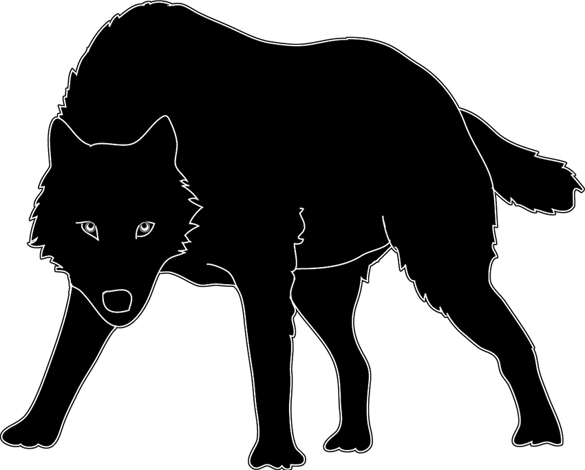 Animal Silhouette Of Standing Wolf Black Wolf Silhouette