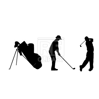 Golf Players Silhouette Download Royalty Free Vector Clipart  Eps