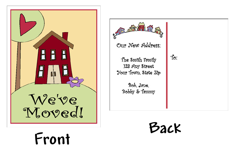 Personalized Cute House Change Of Address   We Ve Moved Cards