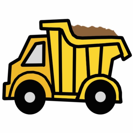Cartoon Clip Art With A Construction Dump Truck Photo Cut Outs