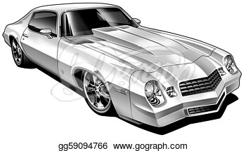 Clipart   Custom Modified Muscle Car  Stock Illustration Gg59094766