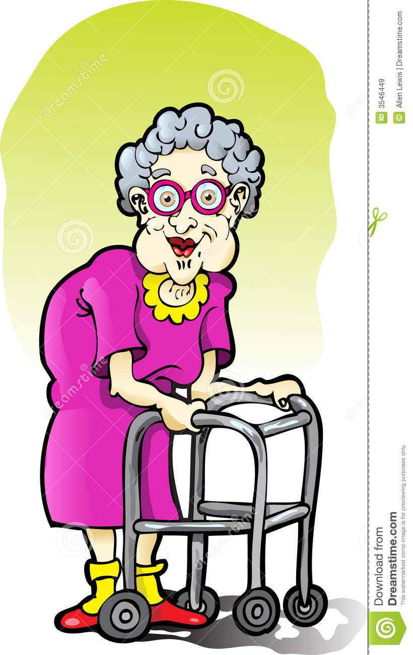 Elderly Woman With A Walker Royalty Free Stock Images   Image  3546449