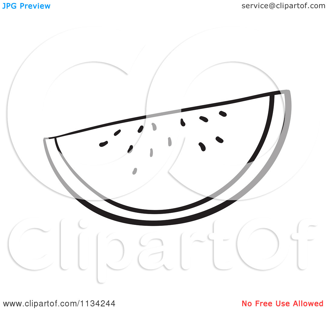 Of A Black And White Watermelon Slice   Royalty Free Vector Clipart