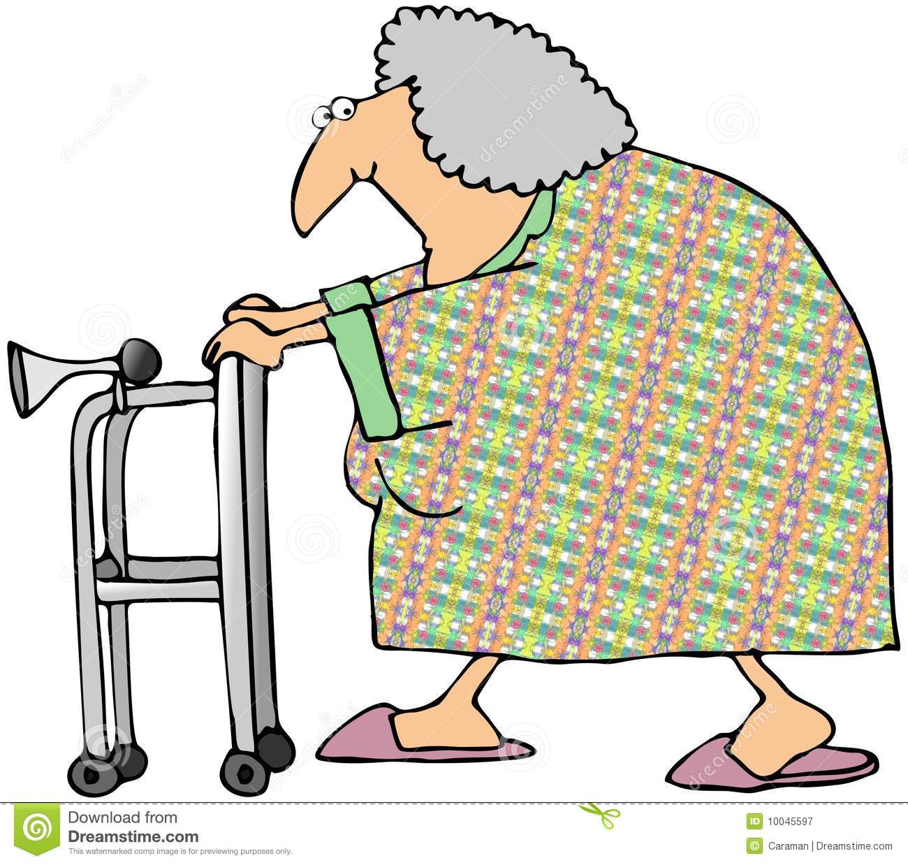 Old Woman With A Walker Royalty Free Stock Photography   Image    