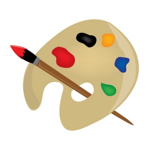 Painting Clipart Image   Paint Palette With A Paintbrush