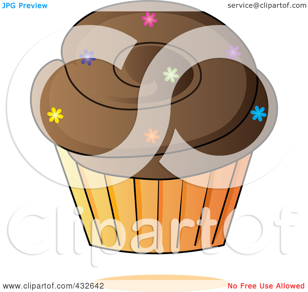 Royalty Free  Rf  Clipart Illustration Of A Chocolate Cupcake With