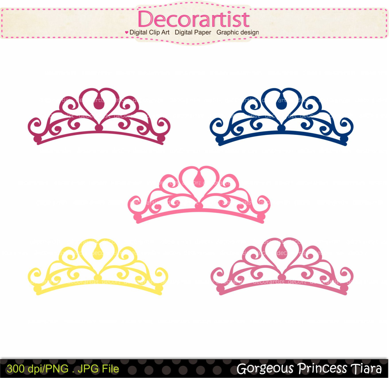 On Sale Princess Clip Art  Princess Tiara By Decorartistclipart