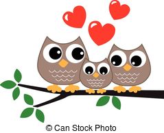 Owl Family Vector Clipart And Illustrations