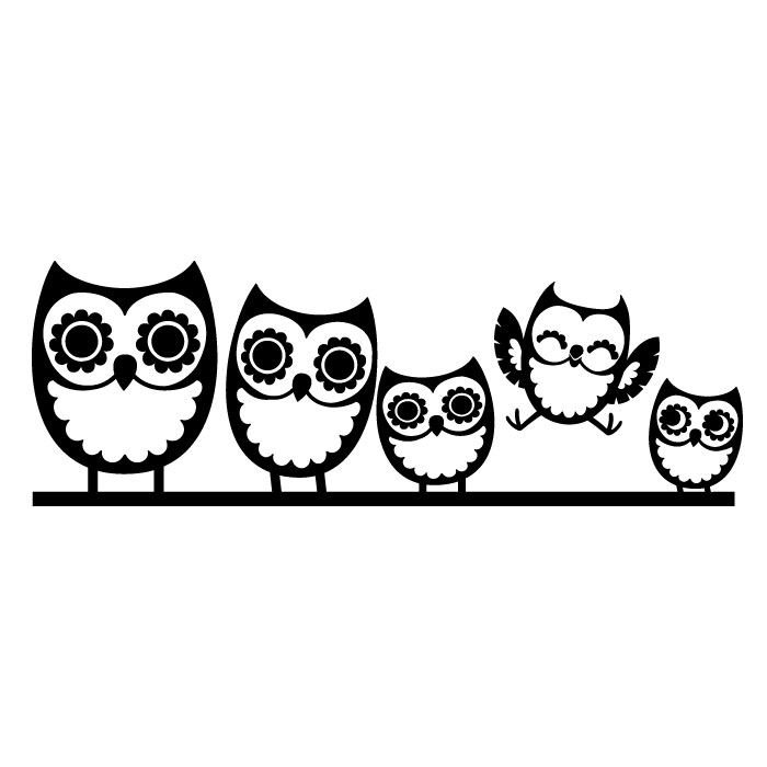 Owl Family Wall Decal   Cozy